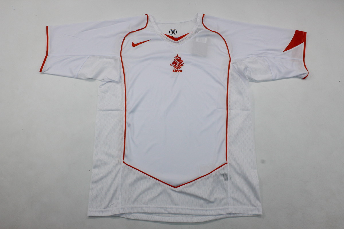 AAA Quality Netherlands 2004 Away White Soccer Jersey